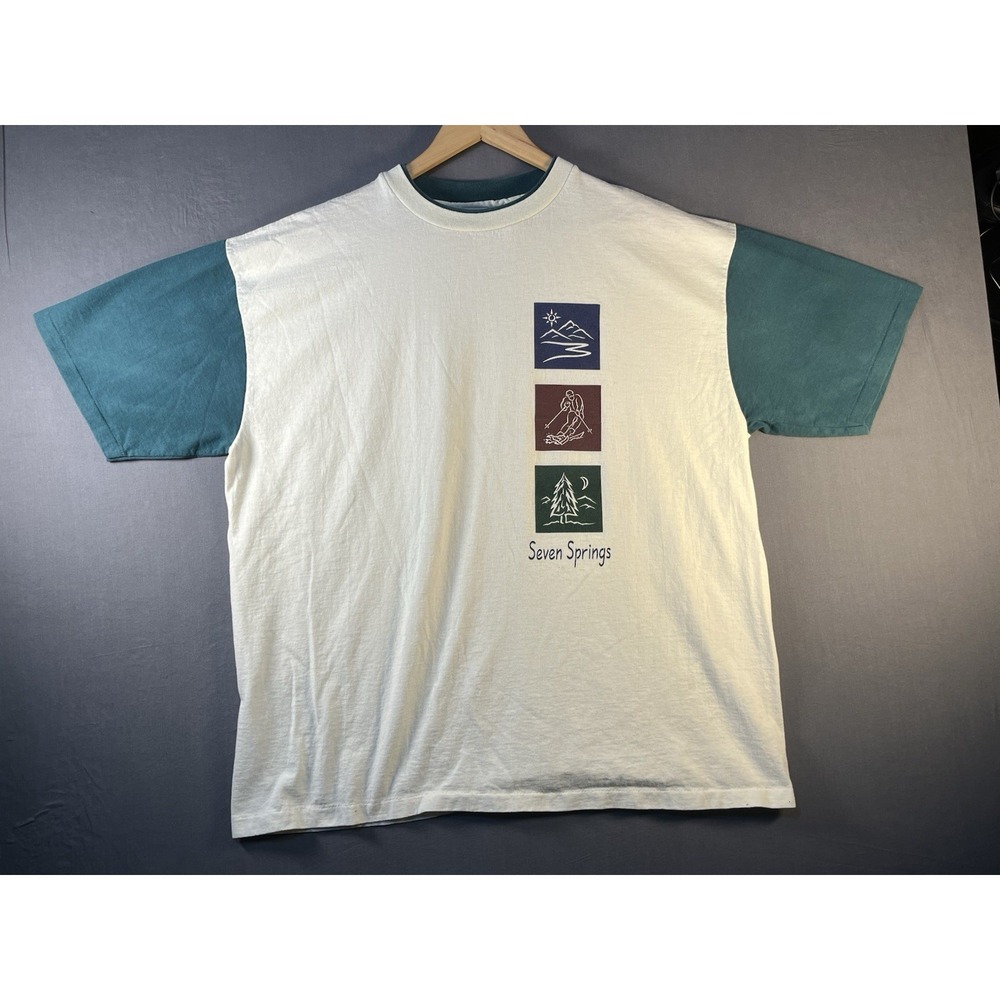Vintage LA Sportswear Seven Springs Ski Resort T Shirt XXL Single Stitch USA